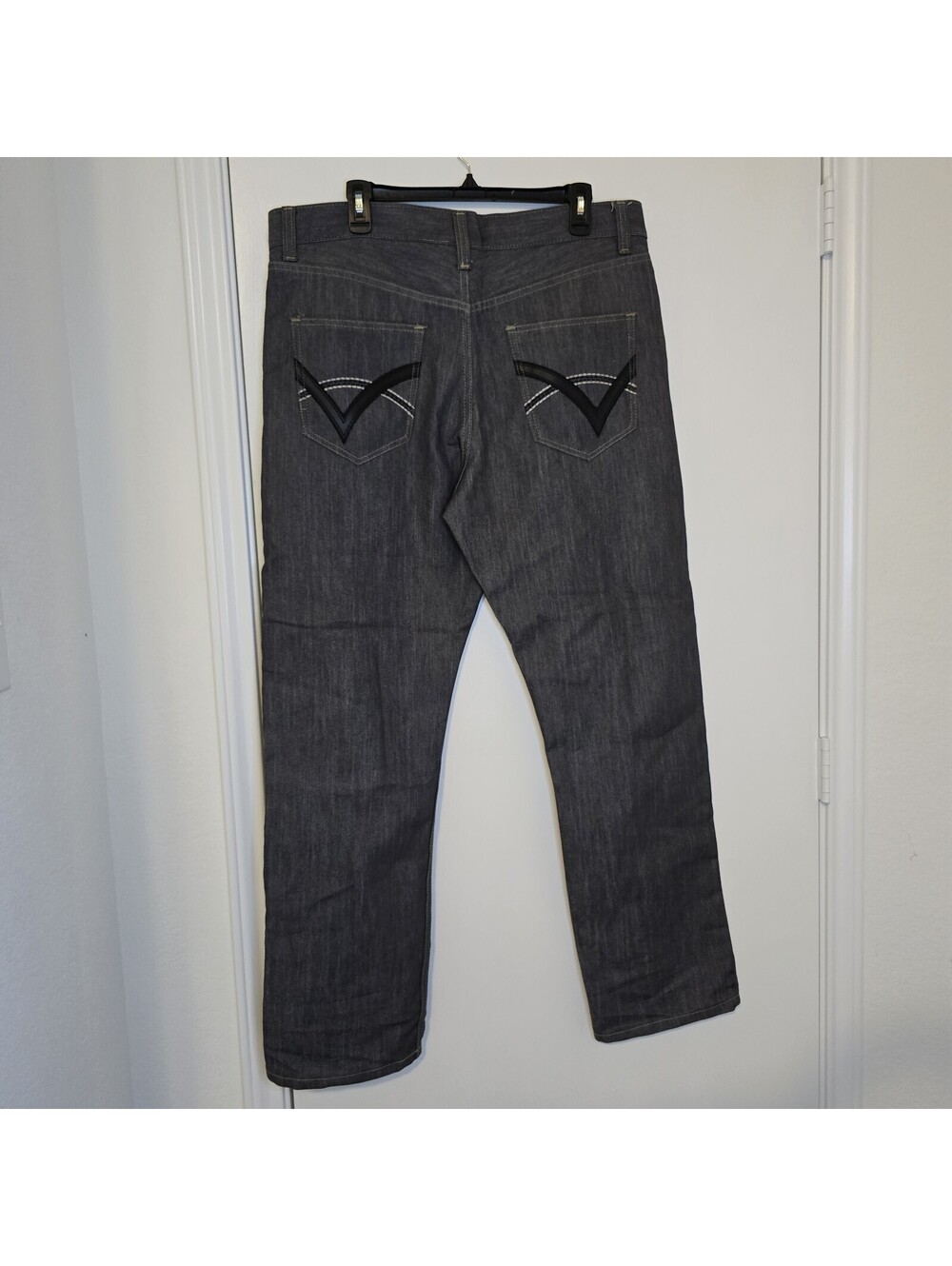 Vintage 90s Y2K Mecca Mens Grey Denim Jeans Baggy Straight Fit Hip Hop 36x32